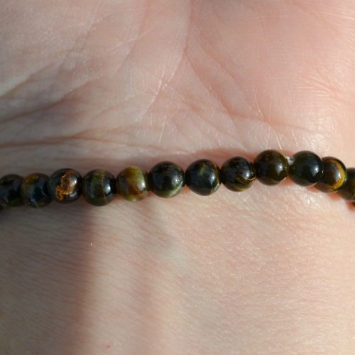 Blue/Gold Tiger Eye Stretch Bracelet - Image 2