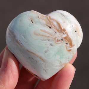 Blue Aragonite Heart (Caribbean Calcite)