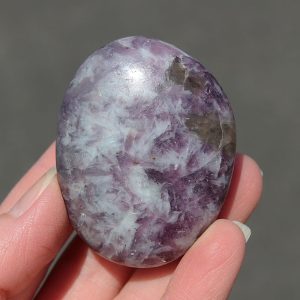 Lepidolite & Feldspar Palm Stone