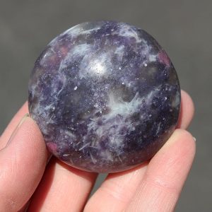 Lepidolite Palm Stone from Madagascar