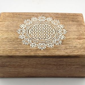 Mango Wood Box with Flower of Life