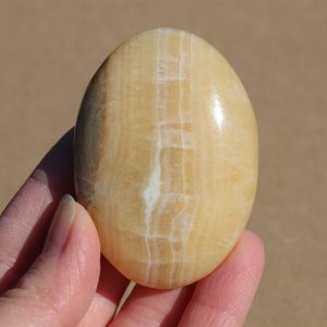 Yellow Calcite Palm Stone