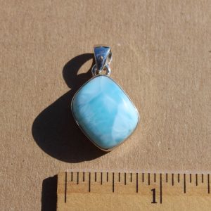 Larimar Set in a Sterling Silver Pendant