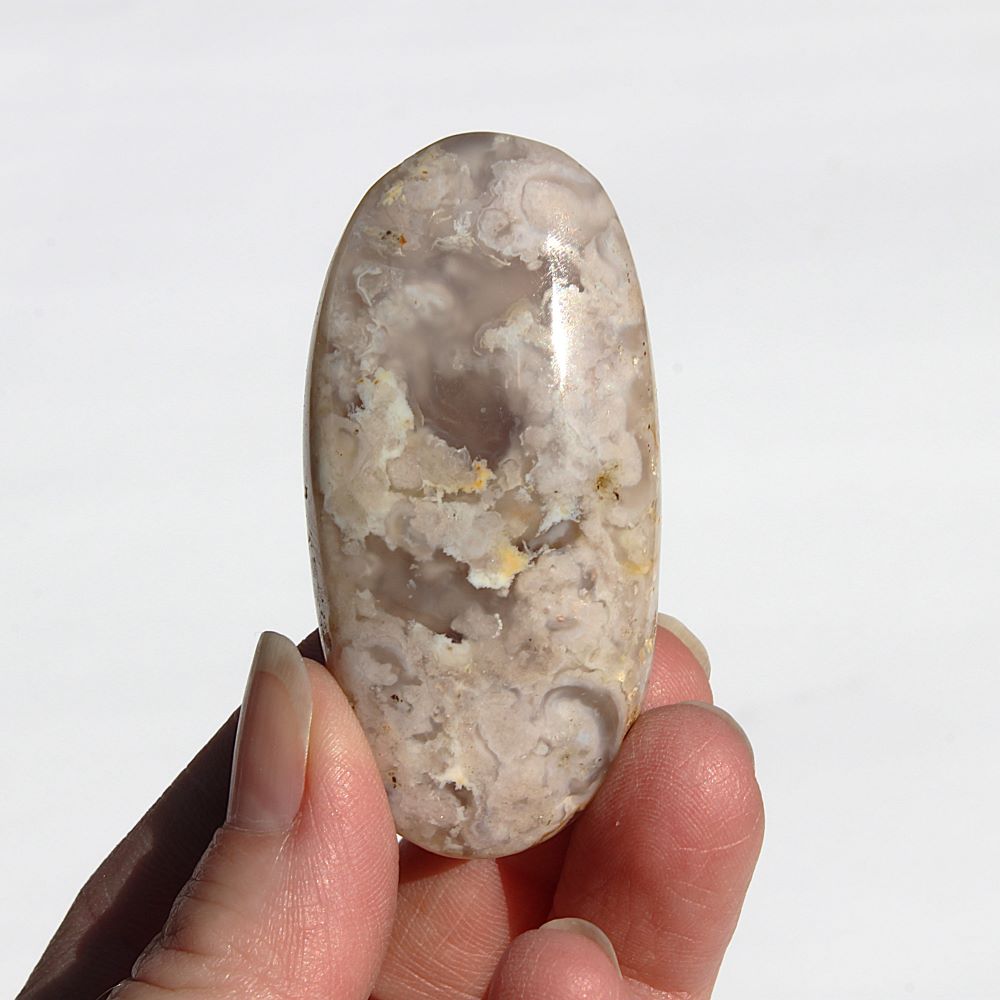 Flower Agate Palm Stone