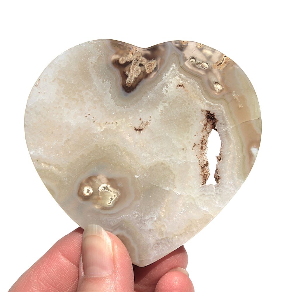 Agate & Quartz Heart from Brazil - Image 3