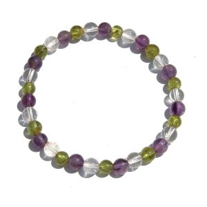 Peridot, Amethyst, & Quartz Bracelet