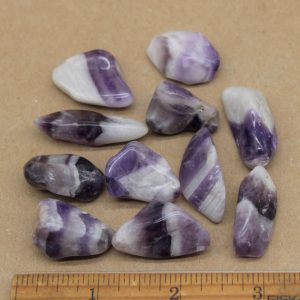 Chevron Amethyst Tumbled Stone