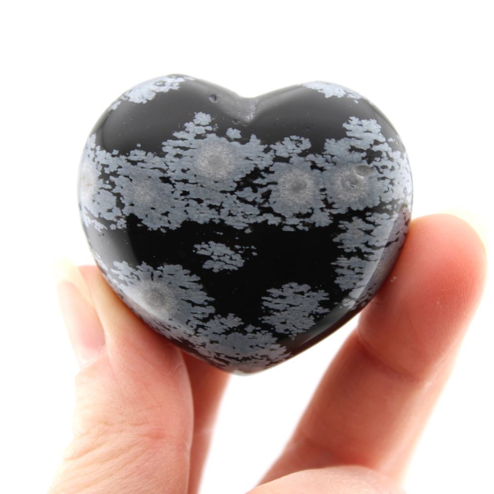 Snowflake Obsidian Heart