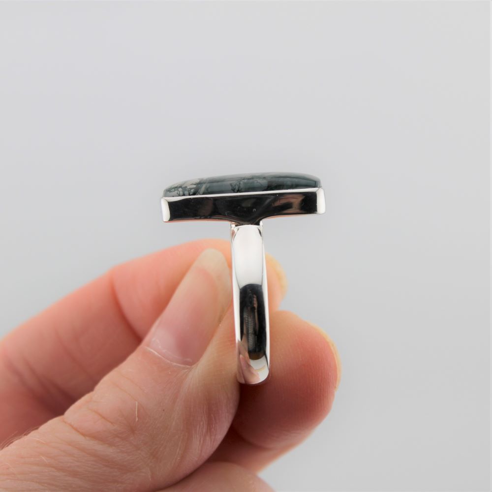 Moss Agate in Sterling Silver Ring - Image 3