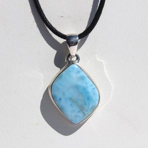 Larimar Set in a Sterling Silver Pendant