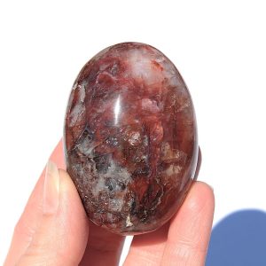 Hematoid Quartz Palm Stone