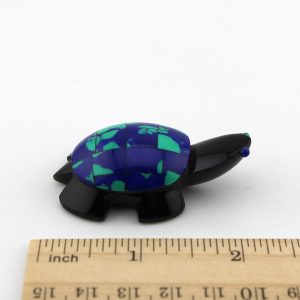 Azurite & Malachite (Reconstructed) on Obsidian Turtle
