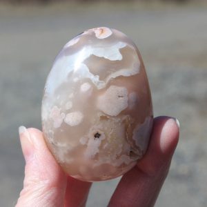 Flower Agate Palm Stone