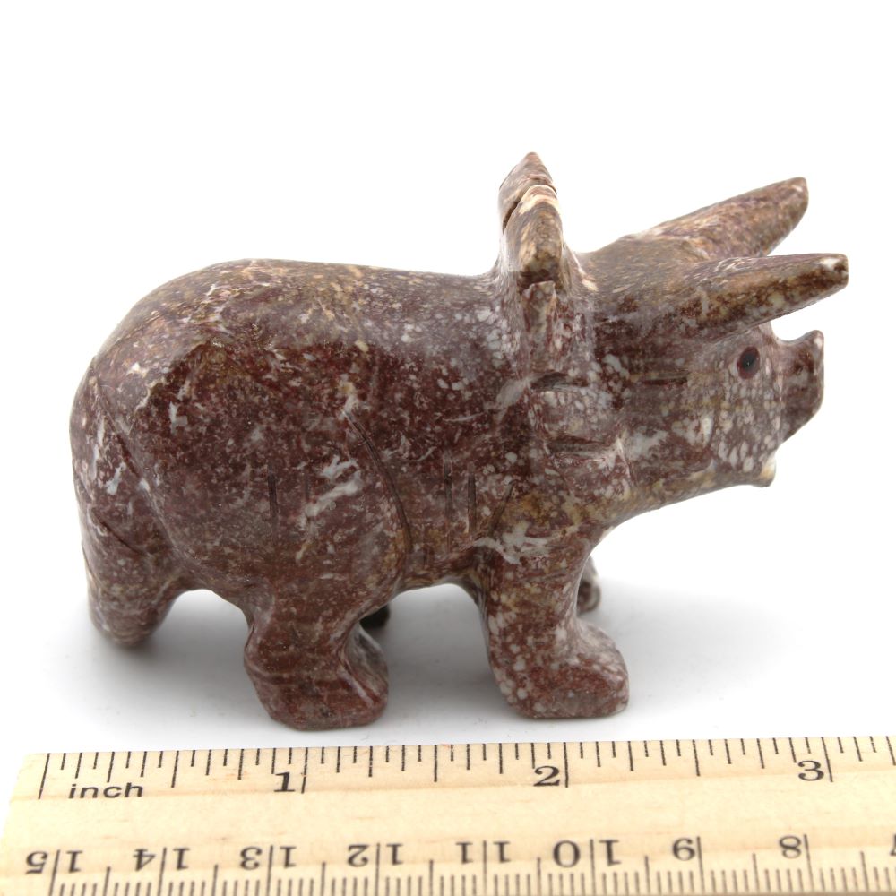 Rhyolite Triceratops Carving