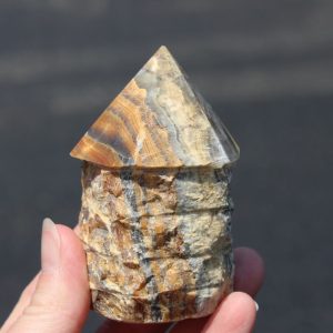 Striped Calcite Point from Pakistan