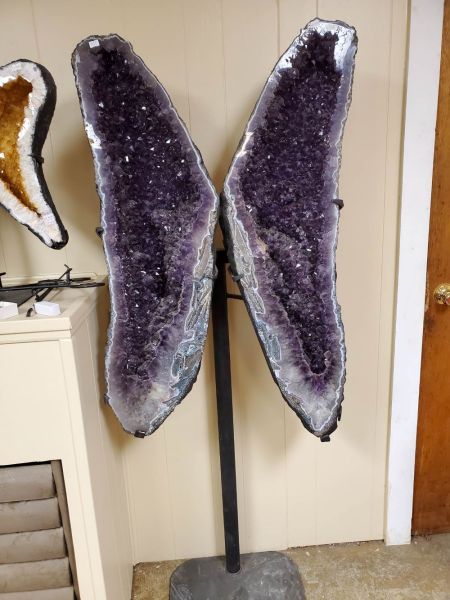 Pair of Large Amethyst Geode Wings