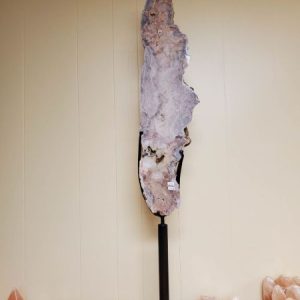 Slim Pink Amethyst Slab on Stand