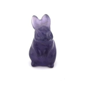 Purple Fluorite Rabbit Carving