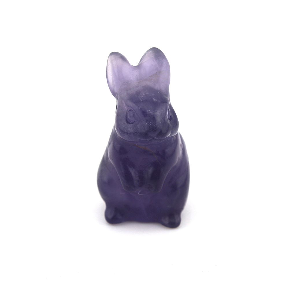 Purple Fluorite Rabbit Carving