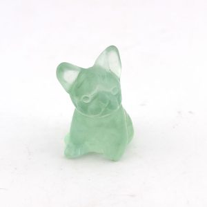 Green Fluorite French Bulldog Carving