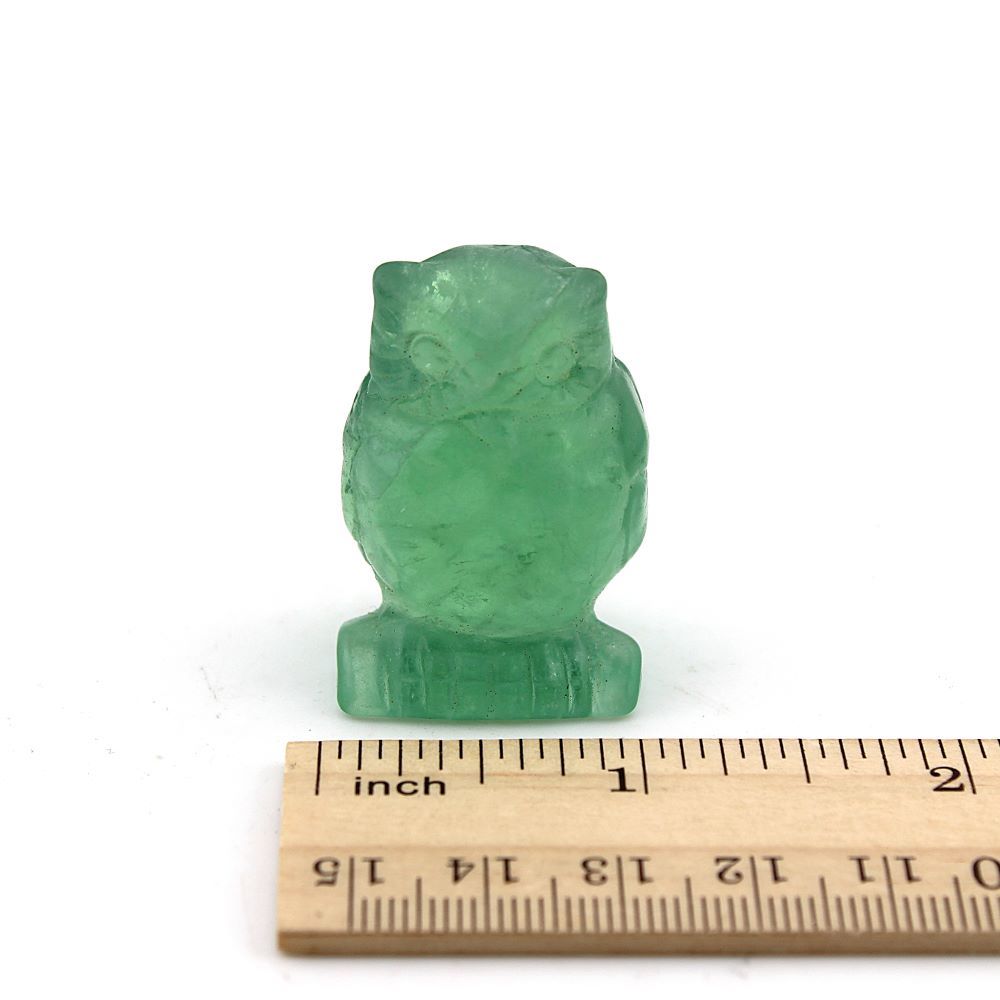 Green Fluorite Owl Carving - Image 2