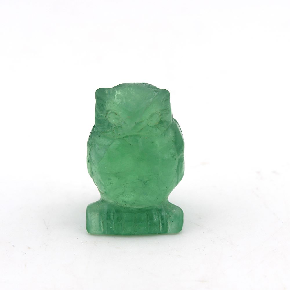 Green Fluorite Owl Carving