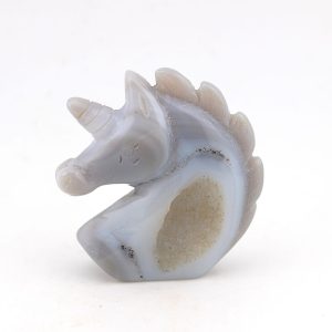 Agate Unicorn Head Carving
