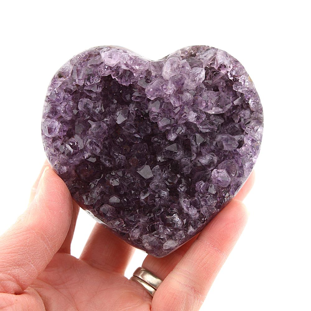 Amethyst Cluster Heart Carving