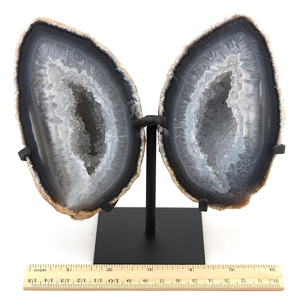 Agate & Quartz Geode Pair