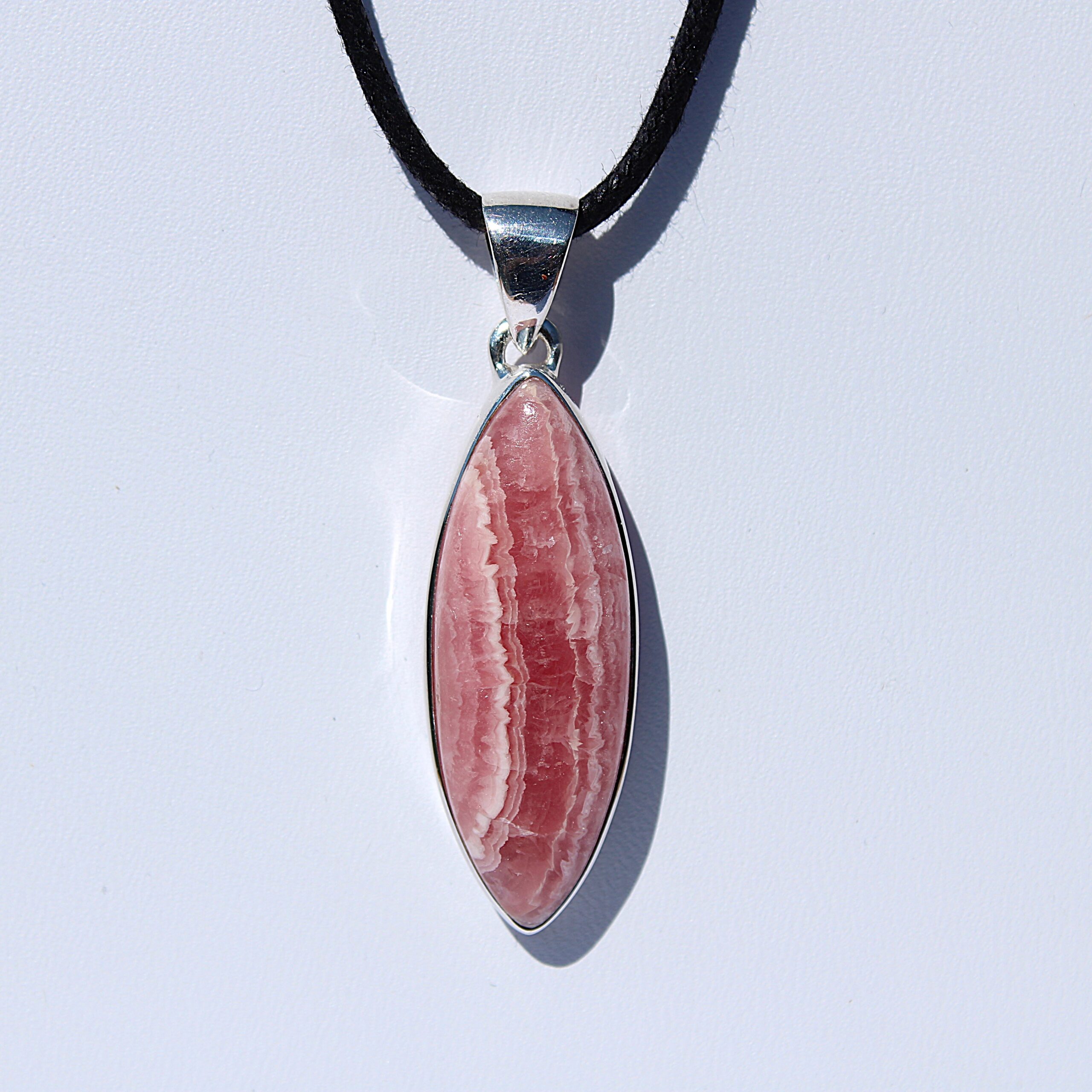 Rhodochrosite Pendant in Sterling Silver