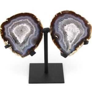 Agate & Quartz Geode Pair